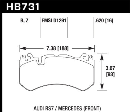 Hawk 13-16 Mercedes SL Class / 16-17 Audi RS7 Performance Ceramic Front Brake Pads - 0