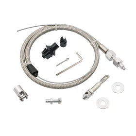 Mr. Gasket Throttle Cable Kit - Stainless Steel Braided 36 Inch cable with 24 Inch sleeve.