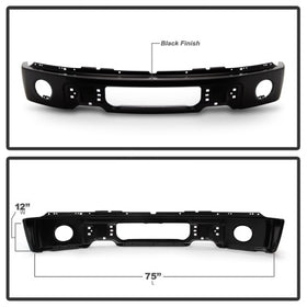Spyder Ford F150 09-14 w/Fog Light Hole Front Bumper - Black (OEM # 9L3Z17757DPTM) - 0