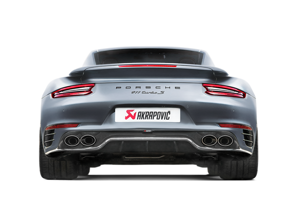 Akrapovic 16-19 Porsche 911 Turbo/Turbo S (991.2) Slip-On Line (Titanium) w/ Tips & Gloss Diffuser