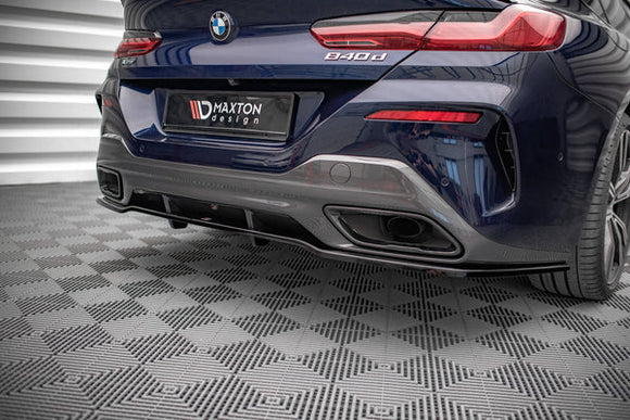 Maxton Design Central Rear Splitter (With Veritcal Bars) - BMW 8 Series Gran Coupe G16 (M-Pack)