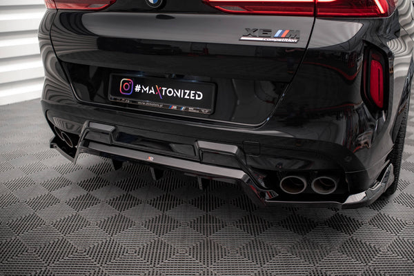 Maxton Design Central Rear Splitter (w/ Vertical Bars) - BMW X6 M F96 - 0