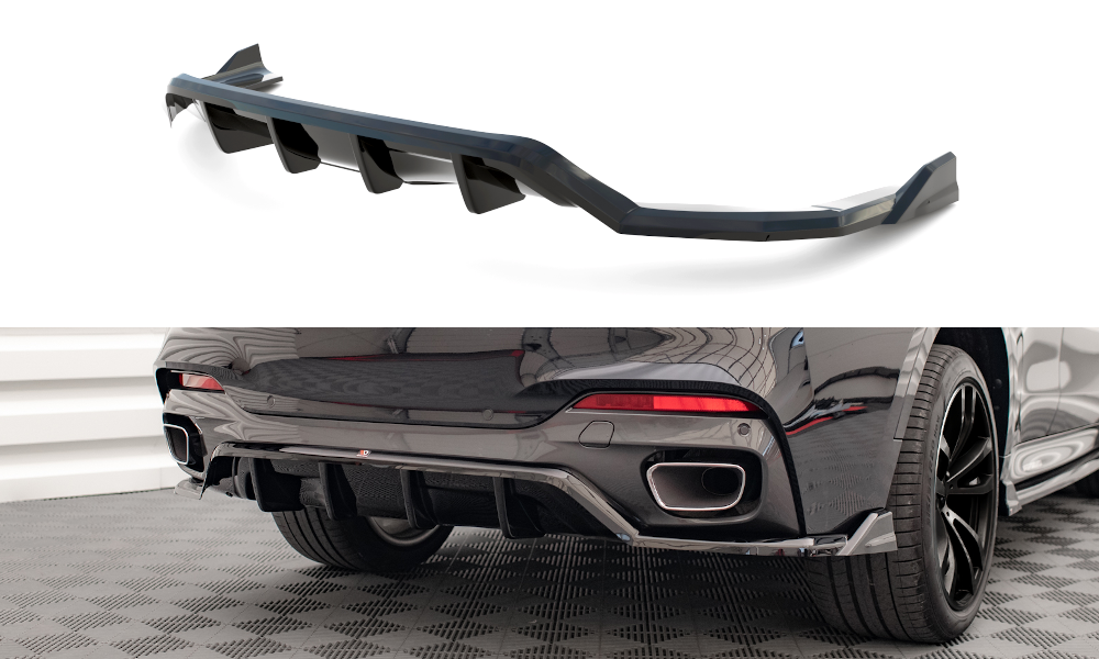 Maxton Design Central Rear Splitter (W/ Vertical Bars) - BMW X6 M-PACK F16