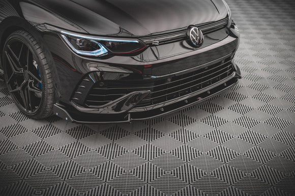 Maxton Design Front Splitter + Flaps V.2 - VW Golf R Mk8