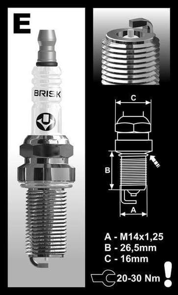 Brisk ER08S Silver Racing Spark Plug - Priced Each