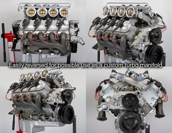 HOOKER BLACKHEART LS SWAP EXHAUST MANIFOLDS - CAST IRON GRAY CERAMIC FINISH - 0