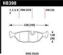 Hawk 84-4/91 BMW 325 (E30) HP+ Street Rear Brake Pads-1