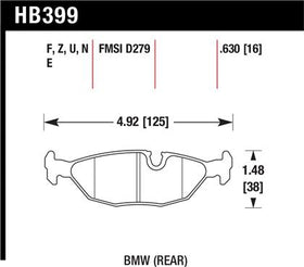 Hawk 84-4/91 BMW 325 (E30) HP+ Street Rear Brake Pads