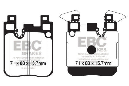 Rear | EBC Redstuff Ceramic Pads Set | F80 M3 | F82 M4 | F22 M235i | F22 228 Brembo Calipers | F30 328 Brembo Calipers - 0