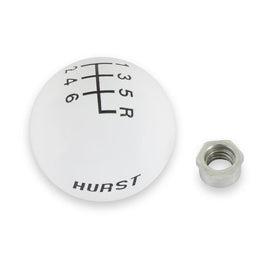 HURST CLASSIC 6-SPD KNOB 3/8-16 WHT