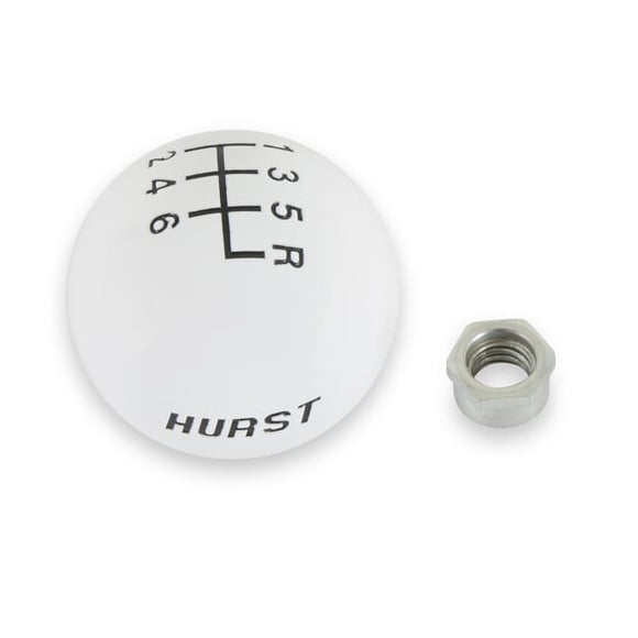 HURST CLASSIC 6-SPD KNOB 3/8-16 WHT