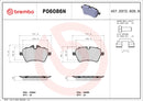 Brembo 02-10 Mini Cooper/11-16 Cooper Countryman Front Premium NAO Ceramic OE Equivalent Pad 34116778320-2