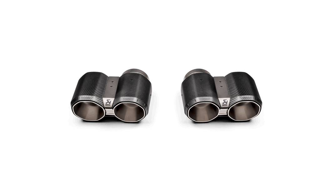 Akrapovic 2021+ BMW G87 M2, G80 M3 &amp; G82 M4 Octagonal Carbon Design Tail Pipe Set