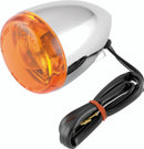 Bikers Choice Chrome Bullet Front Turn Signal Amber Lens Single Filament Replaces H-D 68885-00-1