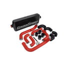 Grimmspeed Front Mount Intercooler Kit Black Coated Inc. Red Piping For Subaru 08-14 WRX-1