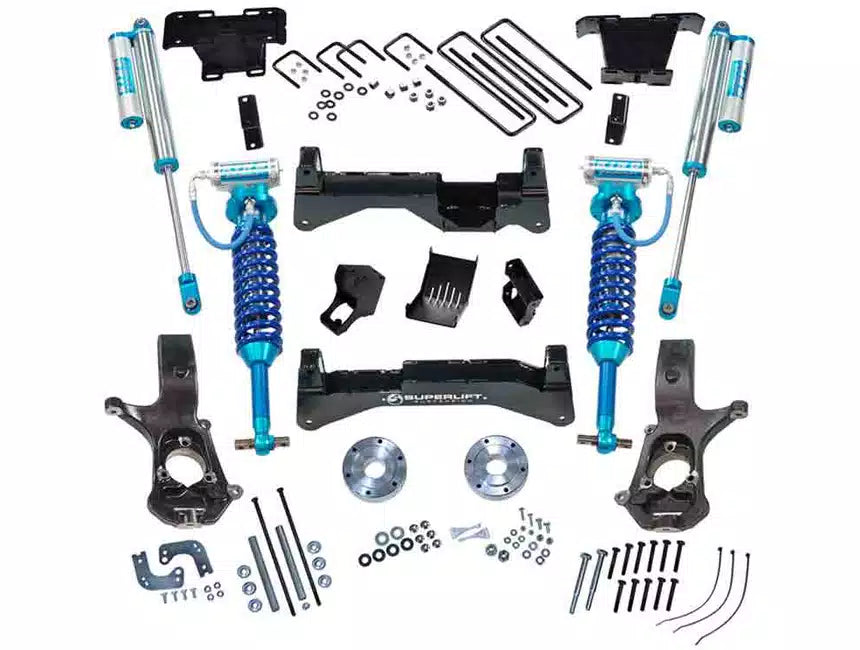 Superlift 07-16 Chevy Silv 4WD 8in Lift Kit w/ OE Cast Steel Control Arms & King Coilovers & Shocks