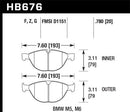 Hawk 06-10 BMW M5/M6 Perf Ceramic Street Front Brake Pads-2