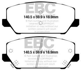 EBC 2019+ Hyundai Veloster N (2nd Gen) 2.0L Turbo Redstuff Front Brake Pads