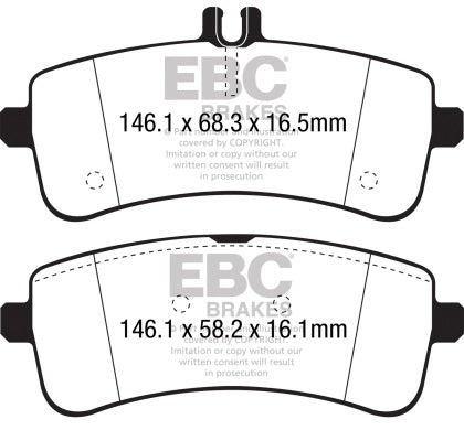 EBC 2015+ Mercedes-Benz C63 S AMG (W205) 4.0L Twin Turbo Redstuff Rear Brake Pads