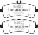 EBC 2015+ Mercedes-Benz C63 S AMG (W205) 4.0L Twin Turbo Redstuff Rear Brake Pads-1