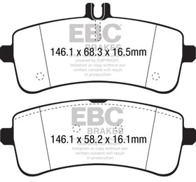 EBC 2015+ Mercedes-Benz C63 S AMG (W205) 4.0L Twin Turbo Redstuff Rear Brake Pads