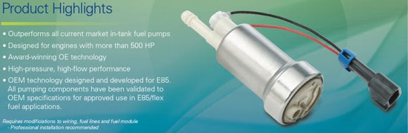Walbro 450lph E85 Compatible Universal Fuel Pump & Installation Kit