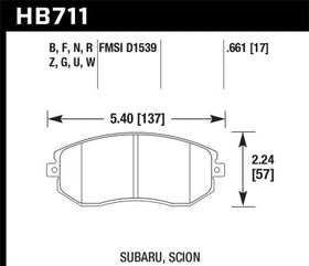 Hawk 13 Subaru BRZ / 13 Scion FR-S HP Plus Front Street Brake Pads - 0