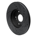 R1 06-15 Honda Civic Front Left Drilled & Slotted Black Brake Rotor-4