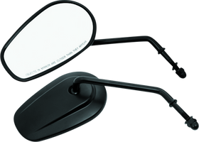 Bikers Choice Black Tapered Long Stem Mirrors Pr
