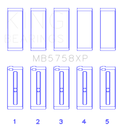 King Engine Bearings Peugeot Ep6 1.6L/BMW N14B16C (Size STDX) Main Bearing Set