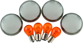 Bikers Choice 00-10 FXST FXD Smoked Turn Signal Lens & Amber Bulb Kit Replaces H-D 69304-02
