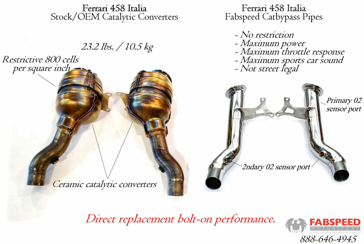 Fabspeed Ferrari 458 Italia Cat Bypass Pipes (2010-2015) - 0
