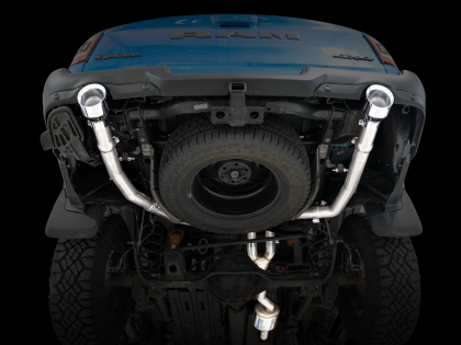 AWE 0FG Dual Rear Exit Catback Exhaust for 5th Gen RAM 1500 5.7L (with bumper cutouts) - Chrome Silver Tips