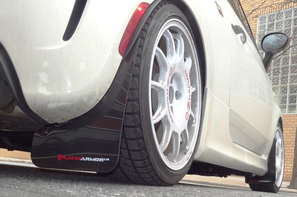 Rally Armor 12-18 Fiat 500 Red Mud Flap w/White Logo