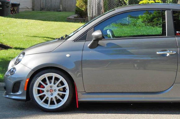 Rally Armor 12-18 Fiat 500 Red Mud Flap w/White Logo