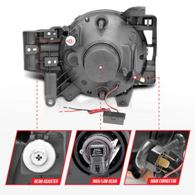 ANZO 2007-2013 Toyota Fj Cruiser Projector Headlights w/ Halo Black - 0