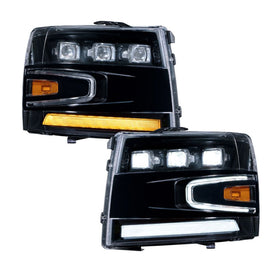 Form Lighting 2007-2013 Chevrolet Silverado LED Projector Headlights (Pair) - 0