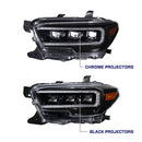 Form Lighting 2016-2023 Toyota Tacoma LED Projector Headlights with Selectable DRL Chrome (Pair)-5