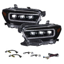 Form Lighting 2016-2023 Toyota Tacoma LED Projector Headlights with Selectable DRL Chrome (Pair)-1