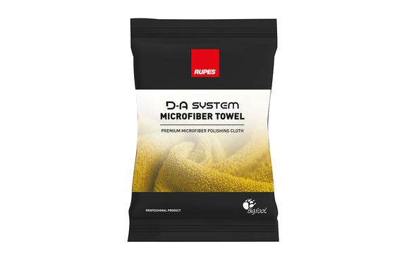 RUPES D-A System Microfiber Towel, yellow, 16"x16" terry weave, 230gsm, 70% poly