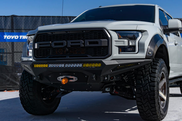 Addictive Desert Designs 17-18 Ford F-150 Raptor Stealth Fighter Front Bumper w/ Winch Mount
