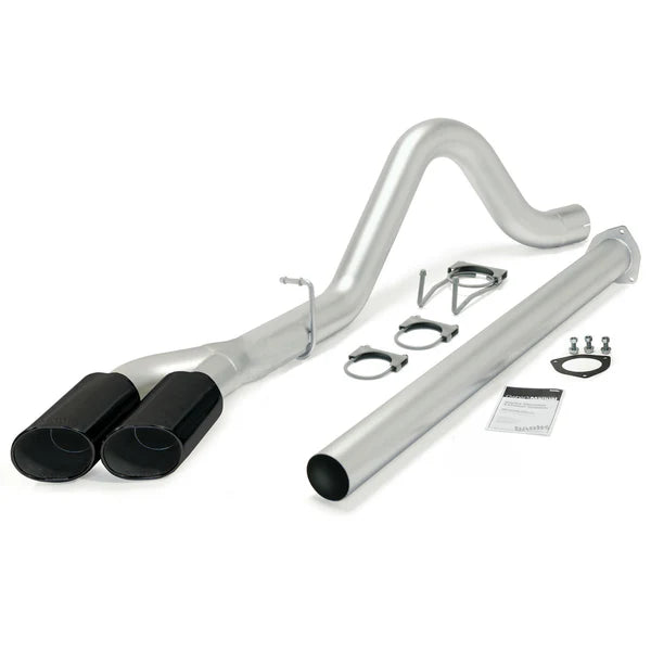Banks Power 11-13 Ford 6.7L F250-350 Monster Exh Sys - SS Single-Dual Exh w/ Blk Tips