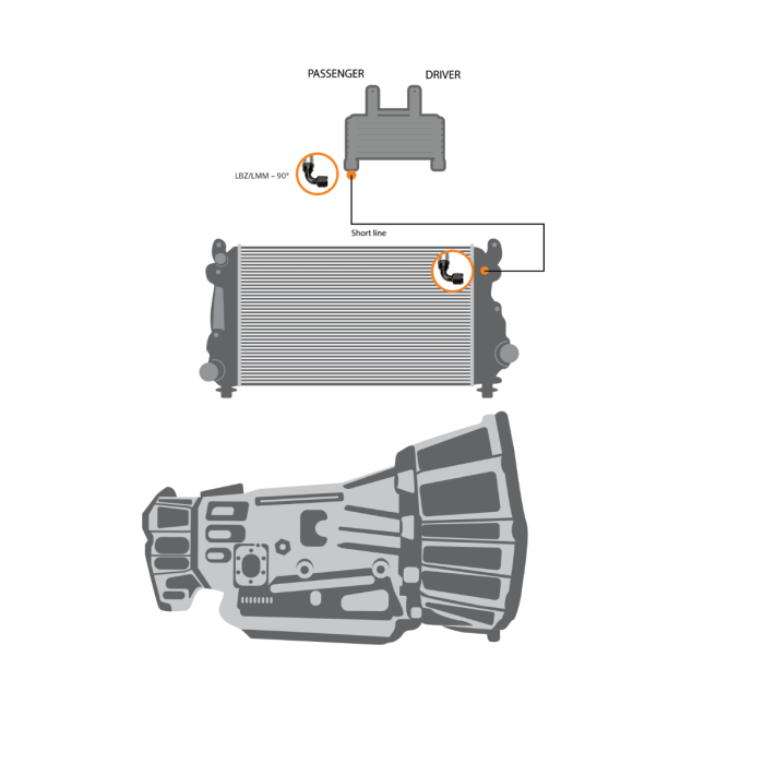 Fleece Performance 06-10 GM 2500/3500 Duramax Replacement Transmission Line (LBZ/LMM) - Short Line