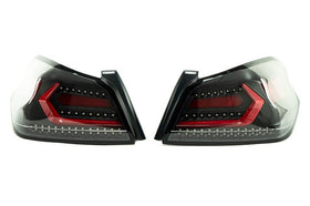 OLM Evolution Tail Lights (Clear Lens Black Base Red Bar) - 15 WRX STI
