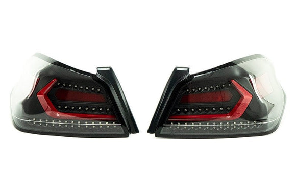 OLM Evolution Tail Lights (Clear Lens Black Base Red Bar) - 15 WRX STI