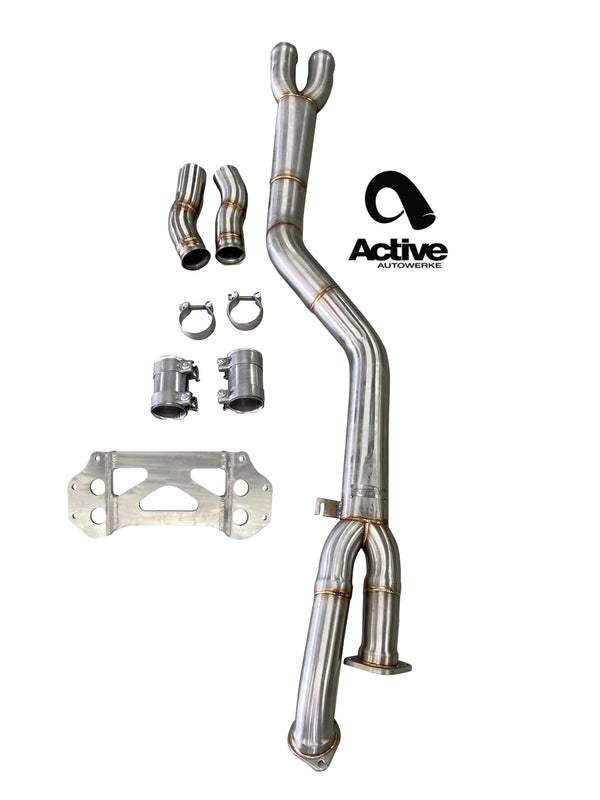 Active Autowerke G80/G82 M3/M4 Signature single mid-pipe with G-brace