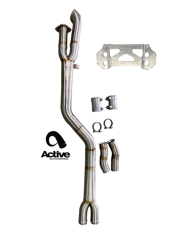 Active Autowerke G80/G82 M3/M4 Signature single mid-pipe with G-brace