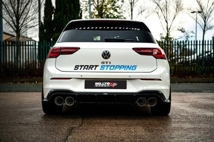 Milltek Sport Cat Back To Golf R Style System Maxton Diffuser - VW / Mk8 / GTI | SSXVW691 - 0