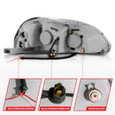 ANZO 1996-1998 Honda Civic Projector Headlights w/ Halo Black-4