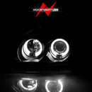 ANZO 1996-1998 Honda Civic Projector Headlights w/ Halo Black-5